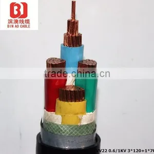 Copper Conductor XLPE Insulated PVC Sheath Steel Tape Armoured LV MVunderground Armoured Power Cables thumbnail-3