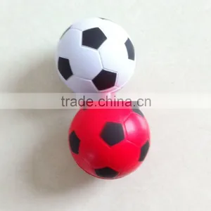 pu Foam Soccerball White and Red Soccer Stress Ball thumbnail-2