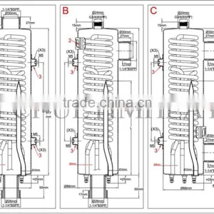 9SUD31 Standard Liquid Heaters, 88mm Diameter, Length 313mm, Heli-coiled Tubular Heater thumbnail-2