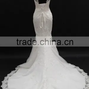 Real Factory Product! Venice Lace Flower With Delicated Beading Mermaid Wedding Dress thumbnail-6