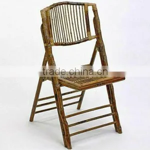 Rattan and Bamboo Folding Chair thumbnail-1