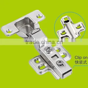 Stainless Steel Half-overlay 35mm Kitchen Cabinet Soft Close Hydraulic Hinge (clip On)HH1612 thumbnail-1