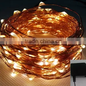 Warm White LED Light Strings 100-240Vac Adapter EU Plug thumbnail-1