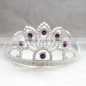 9cm Highx12cm Diameter Metallic Silver Plastic Tiara Princess Tiaras and Crowns thumbnail-3