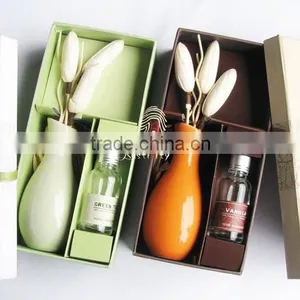 Ceramic Bottle Diffuser Gift Set With Reed Flower Bud thumbnail-1