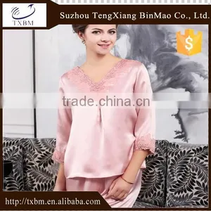 100% Silk Pajama , Neck With Less thumbnail-1