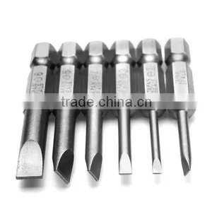 6pcs 50mm 2.0-6.0mm Flat Head Slotted Tip S2 Screwdrivers Bits thumbnail-1