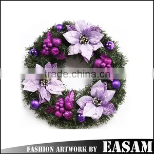 Hot Sale Handmade Decorative Purple Christmas Wreath thumbnail-1
