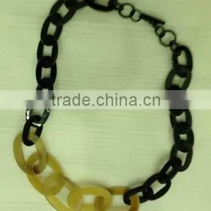 Vietnamese Handicraft Nice Brown and Black Buffalo Horn Necklace Jewelry thumbnail-1