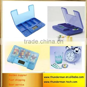 Three Buttons Four Large Compartments Pill Box Timer Countdown Timer With Alarm Function thumbnail-1
