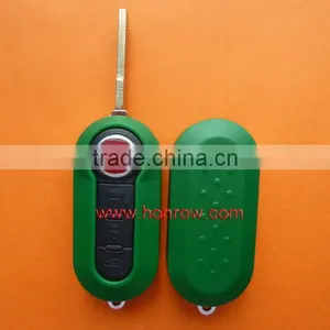 High Quality New Product - Fiat 3 Button Flip Remote Color Key Blank (Green Color) thumbnail-1
