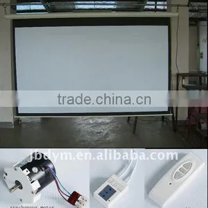 100"(16:9) Remote Electric Wall Mount Projector Screen thumbnail-1
