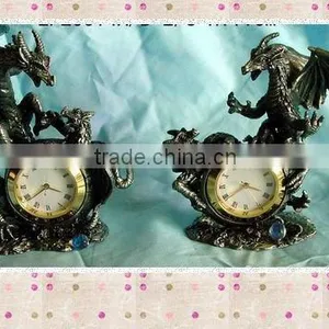 2012 Crafts Metal Pewter Table Clock With Dragon for Decoraton thumbnail-1