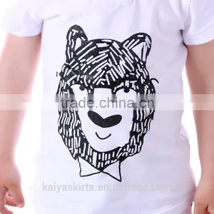 2016 Boutique Oem Animal Design White Plain Tee Shirt Pant Together Fancy Kids Clothing Outfits Boy thumbnail-5