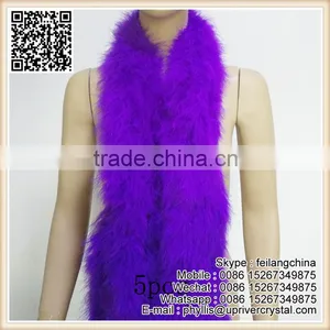 Purple Feather Fluffy Turkey Feather Boa thumbnail-3