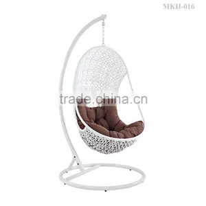 Rattan Egg Chair - Patio Outdoor Swing Chair Furniture ( Steel Frame With Power Coated, Hand Woven by Wicker, Waterproof Fabric) thumbnail-1