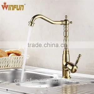 Sanitary Ware Kitchen Basin Sink Faucet Gold Brushed Kitchen Faucet thumbnail-1