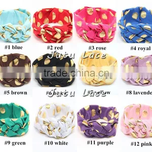 New !!Small Torx Baby Lace Knitting Cross Hair With Children in Europe and the Elastic Lace Hair Hoop Head With Seven Color thumbnail-5