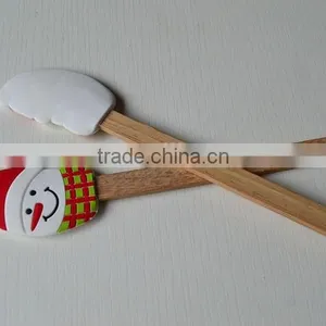 Christmas Silicone Spatula Scraper With Bamboo Handle For Xmas thumbnail-3