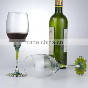 RORO March in Paris Daisy Enamel Crystal Glass Red Wine Glass thumbnail-1