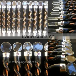 CRYSTAL FACETED STAR TWISTED WOODEN HEALING WAND thumbnail-1