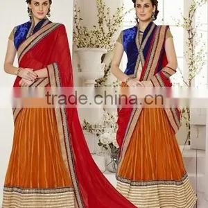 OFF WHITE GEORGETTE ON NET SAREE thumbnail-2