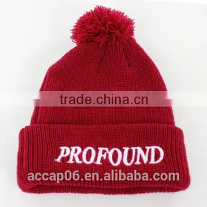 Cheap Knitted Red Beanie Hat/custom Red Beanie Hat thumbnail-6