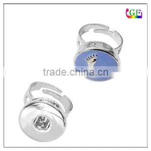 Adjustable Rings Fit Snap Press Buttons Silver Snap Ring Jewelry thumbnail-1