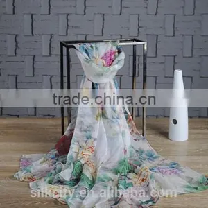 Customer Lady Print Chiffon Shawl thumbnail-1