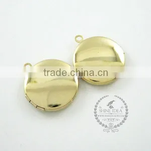 20mm 14K Light Gold Plated Round Photo Locket Pendant Charm DIY Supplies Findings 1116006 thumbnail-1