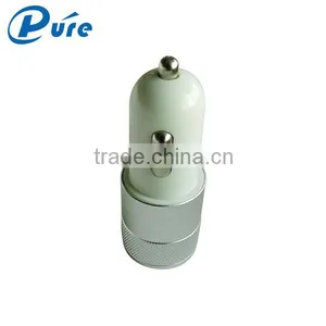 5V 2.1A Aluminum/ABS Material Bullet 2 Port Smart USB Car Charger For Iphone 5/6 and Samsung thumbnail-4