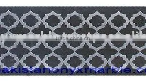 Jet Black Carving Boarders, Marble Floor Boarders, Marble Water Jet Marble Border thumbnail-1