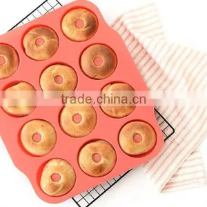 12 Cavity Silicone Donut Mold, Silicone Donut Pan thumbnail-2