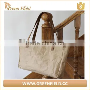 Eco Friendly Natural Washable Kraft Paper Handle Shopping Bag thumbnail-3