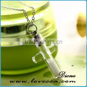 Best Friend Gift Cross Glowing Jewelry Glass Pendant Necklace ,Glow in the Dark Pendant Luminous Neckalce thumbnail-2