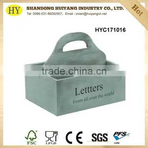 Wholesale Letter Storage Holder Small Wooden Boxes With Handle thumbnail-3
