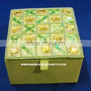 Zari Embroidery Boxes, Handmade Jewellery Box thumbnail-1