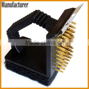 Three-in-One BBQ Grill Cleaner Shovel Sponge Cleaning Brush 3 in 1 BBQ Grill Cleaning Brush thumbnail-1