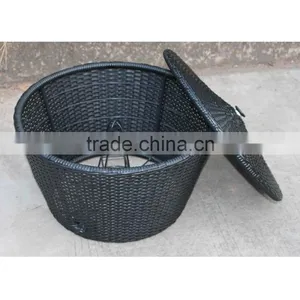Garden Round PE Rattan Storage Box thumbnail-1
