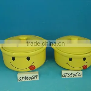 Ceramic Serving Pot With Cover for Food Safe thumbnail-1
