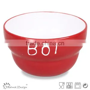 Light Color Unique Shape Footed Ceramic Two Tone Soup Bowl thumbnail-1