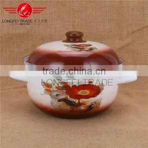 OEM Plump Enamel / Ceramic Casserole /industrial Cooking Pot With Hollow Handle thumbnail-1