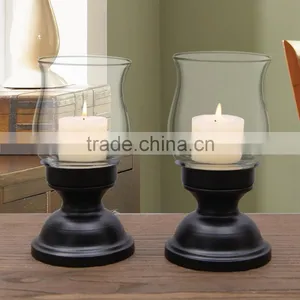 Metal Table Standing Candle Holder With Glass thumbnail-3