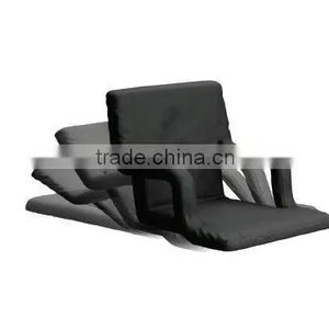 Black Portable Lazy Quilted Chair Sports Stadium Seat thumbnail-3