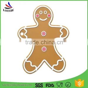 Food Grade Lovely The Gingerbread Man Shape Kitchen Heat Resistant Silicone Mat thumbnail-2