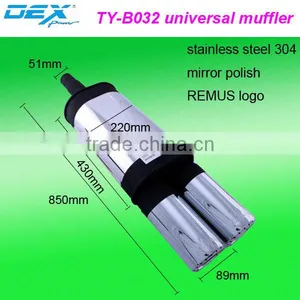 High Quality Racing Spare Part Double Exhaust System Universal Muffler Performance thumbnail-1