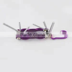 2014 New Stock Pocket Mini Multi Aluminium Oxide Promotion Bike Keychain Tools 602-6 thumbnail-1