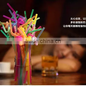 100pcs a Bag Flexible Colorful Plastic Drinking Straw thumbnail-4