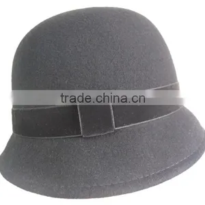 Wool Fashion New Vintage Women Fedora Wool Cloche Hat thumbnail-2
