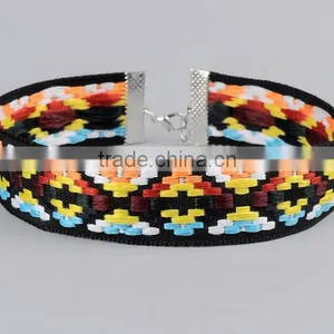 Embroidery Fabric Choker Necklace Embroidery Choker Necklace Elegant Woman Necklace Jewelry thumbnail-1